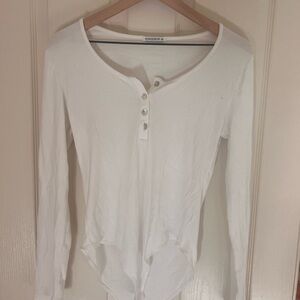 Mango Women's White Long Sleeve Top